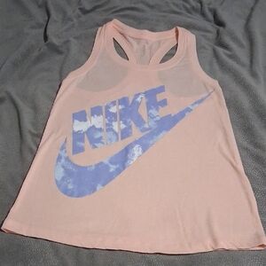 Nike Light Pink Tank with Sky Blue Logo